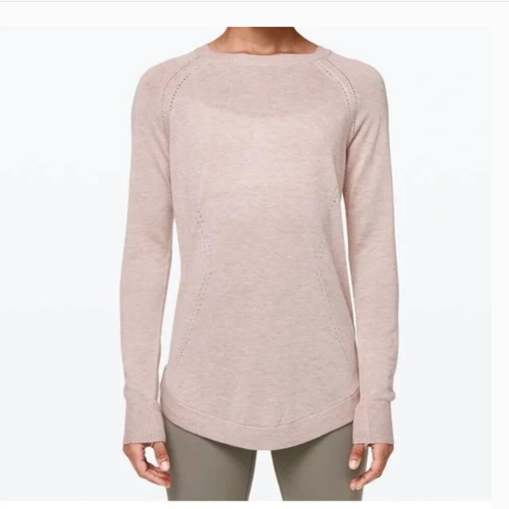 Lululemon Lead with Your Heart Sweater - Cashmere - Heathered Pink Bliss